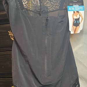 Maidenform Black Ultra Sculpt Open Bust Bodysuit